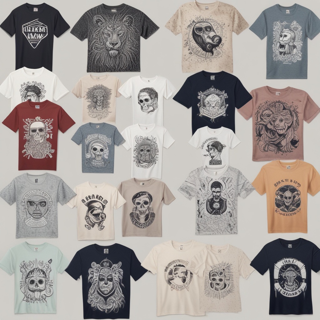 Range of men's T-shirts showcasing unique designs